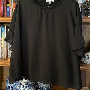 Satin shirt sleeve blouse never been worn